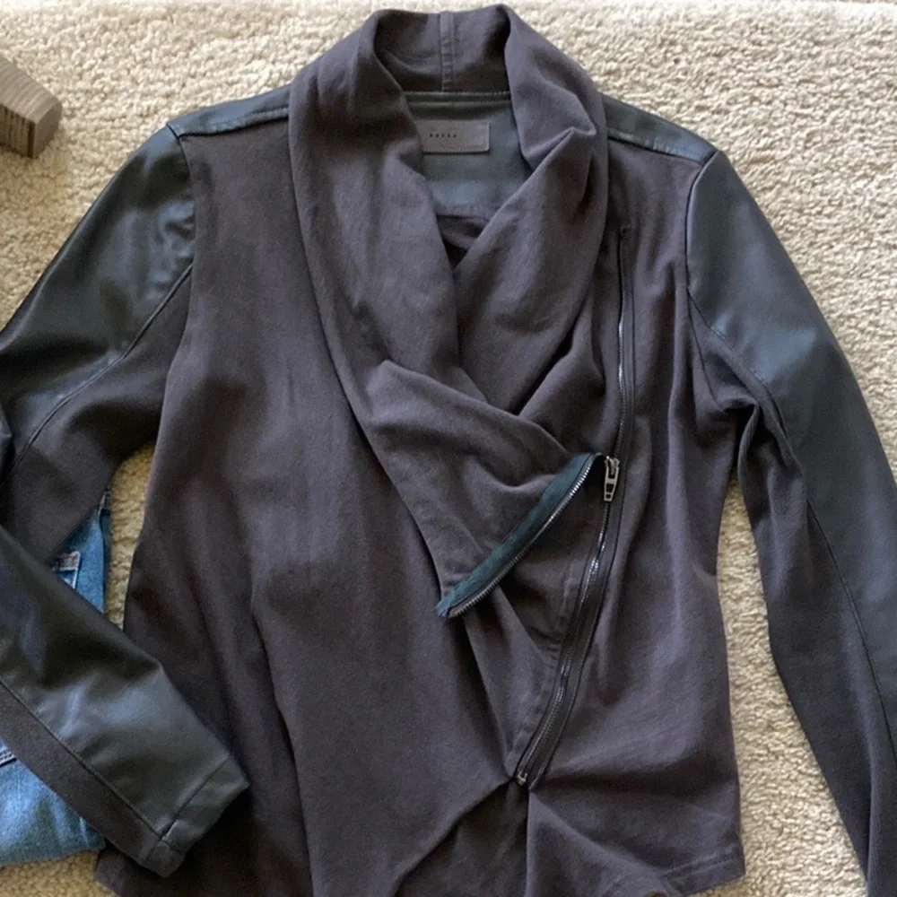 Blank NYC Mixed Media Drape Front Moto Jacket - Picture 2 of 9